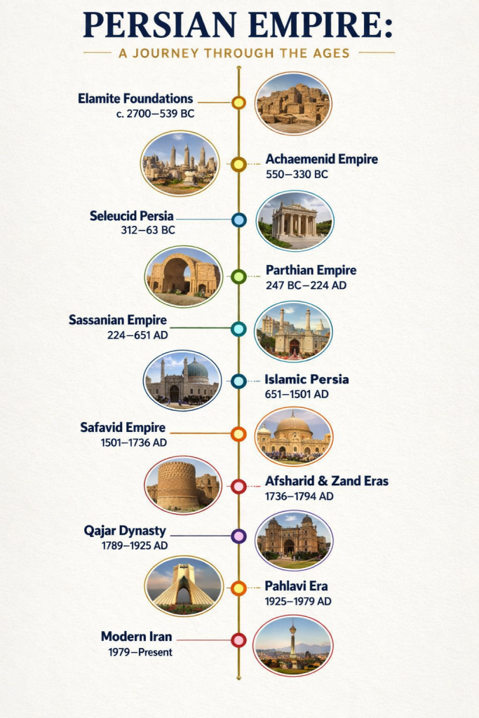 Persian Empire infographic. 