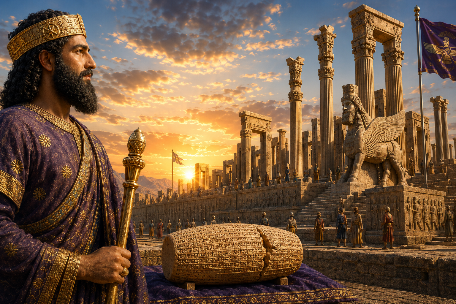 Achaemenid Empire, Cyrus the Great, Persepolis and the Cyrus Cylinder